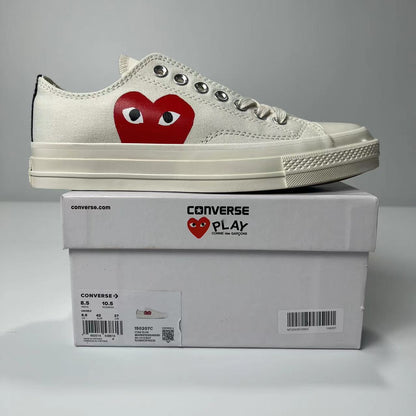 CONVERSE X COMME DES GARÇONS CDG PLAY CHUCK TAYLOR 'LOW-TOP WHITE'