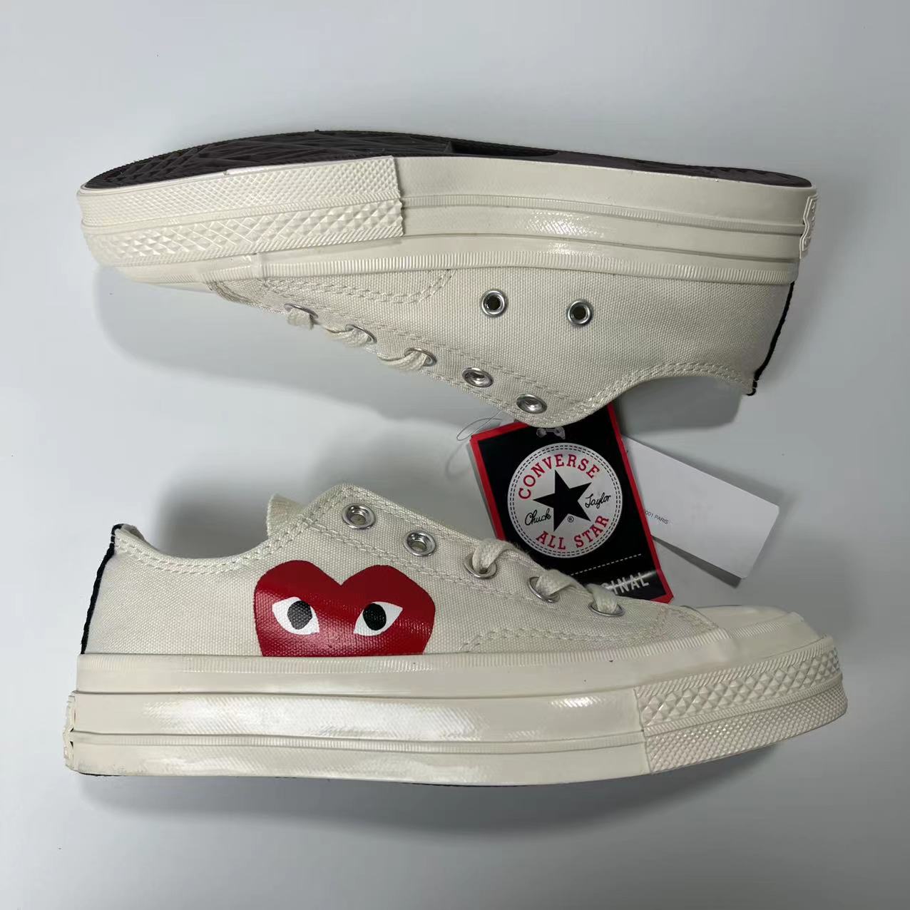 CONVERSE X COMME DES GARÇONS CDG PLAY CHUCK TAYLOR 'LOW-TOP WHITE'